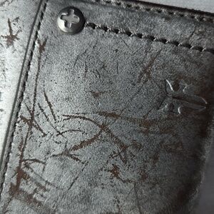 Frye Leather Metallic Vintage Finish Zip Around Wallet